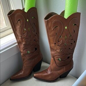 Carlos by Carlos Santana “Silverado” Heeled Boots with Decorative Stitching